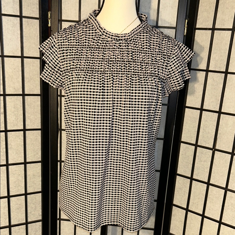 🦋Adrianna Papell Black and White Checkered Blouse 5/25$